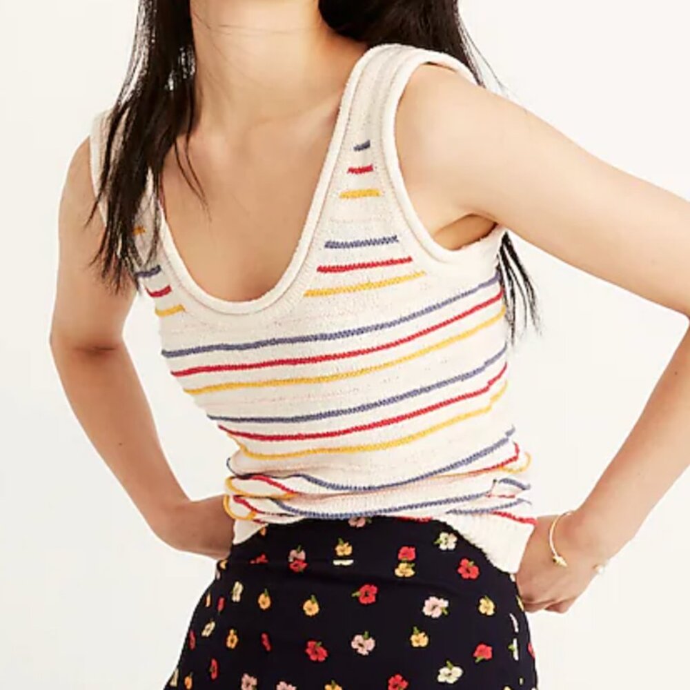 Madewell Scoop Sweater Tank In All Good Stripe
